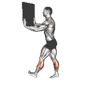 Calf Push Stretch with Hands Against Wall