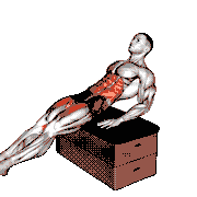Sitting in Out Leg Raise on a Padded Stool