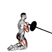 Landmine Kneeling Thruster Press