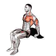 Dip Leg Raise on Padded Stool Supported