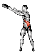 Weighted Bag Standing Swing Twist demonstration