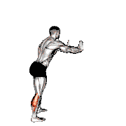 Calf Stretch with Hands Against Wall