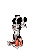 Dumbbell Kneeling Hold to Stand Clean Grip
